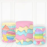 Lofaris Sweet Ice Cream Theme Girl Cylinder Cover Pop It Pillar